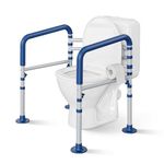 Loyoda Toilet Safety Rails for Seniors,Height-Adjustable Toilet Frame Width-Adjustable Toilet Handles Toilet Rail Provides Support for Seniors ， Pregnant ，Disabled