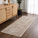 Hauteloom Moneymore Southwestern Tribal Entryway Farmhouse Runner Rug - Vintage Bohemian Distressed - Native American Indian Boho Long Carpet - Pink, Brown, Beige, Cream, Colorful - 2'7" x 10'