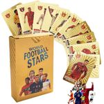 DAJILI Football Star Cards, 55Pcs Gold Foil 2024 Champions Premier League Collectible Football cards, 2024 Euro Football Cards, Top Football Cards, Present for Birthday Christmas