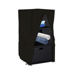 YardJoyliz Outdoor Valet Pool Towel Rack Cover Waterproof Heavy Duty 24 Inch Patio Towel Valet Cover for 66 Gallons Rattan Wicker Towel Valet (Cover Only)