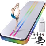 ROMELANDS Air Gymnastics Track Tumbling Mat, 13ft, 4-Inch Thick Inflatable Air Cushion Gymnastics Mat with Air Pump for Home, Gym, Cheerleading, Yoga, Dance & Water Fun