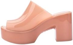 Melissa Mule Hype Heel - Fashion Sandal for Women - Iridescent Comfortable Mule Style - 9.5cm Heel Height - High-Shine Upper with Bubblegum Scent - Chic and Sophisticated, Pink, 5