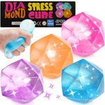 Fidget Toys Stress Balls for Kids 4 Pack, Ice Squishy Stress Cube-Diamond Malt Sugar Balls, Sensory Toys for Anxiety Stress Relief for Kids Adults, Fidgets for Classroom Prize Toys, Calming Toys