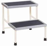 Flowmex Bed Side Foot Step Stool Double with Anti Slippery Metal Coating Top Medical Furniture for Hospital/Clinic