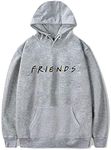 Unisex Friends Print Hoodies Casual Friends Hooded Sweater Long Sleeve Pullover Sweatshirt (Grey,S)