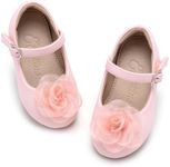 ESTINE Mary Jane Flats for Little Kids Toddler Baby Girls Glittery Dress Princess Ballet Shoes(381-Pink,6M)