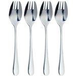 MasterClass Stainless Steel Buffet Spork Set, 4 Pieces, Fork Knife and Spoon in one Utensil, Mirror Polished Finish, Silver