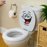 Decals Creation™ 'Funny Smile' Toilet Seat Sticker (PVC Vinyl, 36X30CM) (Pack of 1)