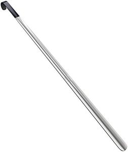 HOUNDSBAY 31.5" Extra Long Handled Metal Shoe Horn with Comfort Grip, 31.5" Black, X-Large 31.5"