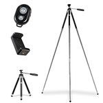 KODAK PhotoGear 42” Tripod | 8-Section Aluminum Stainless Steel Tripod w/Bluetooth Remote, Telescoping Leg-Lock Height Adjustment, 360° Ball Head, Rubber Feet, Smartphone Adapter E-Guide & Carry Case