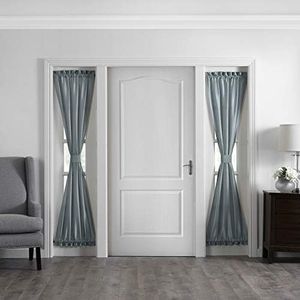 Elrene Home Fashions Colette Faux Silk Side Door Window Panel, 28" x 72", Mineral