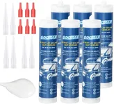 Gociean 2025 Version RV Roof Sealant 6 Pack, Self-Leveling Lap Sealant White, Camper Caulk for RV Roofing, Maintenance, Repair