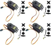 KIRO&SEEU 4PCS MG995 360°High Speed Torque Metal Gear Servo Motor Set Kit fit Boat/RC Helicopter/Car/Airplane/Smart Robot