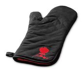 Weber Premium Grill Mitt - Cotton & Polyester Oven Mitt for Safely Barbecuing and Handling Hot Cookware - One Size, Black