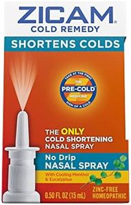 Zicam Cold Remedy No-Drip Nasal Spray with Cooling Menthol & Eucalyptus, Homeopathic, Zinc-Free, Pre-Cold Medicine, Shortens Cold Duration, 0.5 Ounce