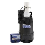 THE BASEMENT WATCHDOG Model SIT-50D 1/2 HP 4,400 GPH at 0 ft. and 3,540 GPH at 10 ft. Cast Iron Submersible Sump Pump with Top Discharge and Caged Dual Micro Reed Float Switch and Controller