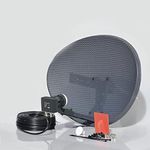 SSL Satellites Freesat HDR Satellite Dish DIY Self Installation Kit, Latest Dish with Quad LNB, Twin Black Coax Cable, All necessary Brackets, Bolts and SATELLITE FINDER (10 Meter Kit, Black)