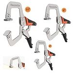 Housolution C Clamps, [3 Pack]6Inch+9Inch+11Inch Face Clamp Welding Clamps, C-Clamp Locking Pliers with Swivel Pads, Heavy Duty C Clamp Set&Tool Vise Grip Wood Tools for Woodworking, Aligning, Welding