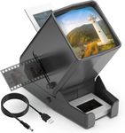 35mm Slide and Film Viewer, 3X Magnification LED Lighted Illuminated Viewing Slide Projector for Old Slides & Positive 35mm Film Negatives, USB Powered/Battery Operation (4AA Batteries Included)