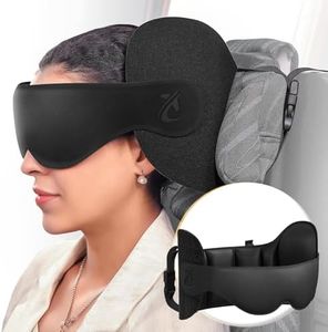 Bonairest Travel Pillow, Airplane Neck Pillow for Long Flight, Oversized Head Strap with 3D Eye Mask for Sleep, 360°Support Headrest, Stop Bobblehead, Ultimate Travel Essentials for Men Women Black