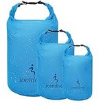 ioutdoor Dry Bag 2L + 5L + 10L Set, Waterproof Small Lightweight Dry Bags for Paddle Board Kayaking, Fishing, Camping, Hiking (Blue)