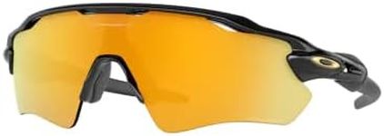 Oakley Mens OO9208 Radar Ev Path Rectangular Sunglasses, Polished Black/Prizm 24K Polarized, 38 mm