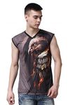 YELLOW TREE Half Body Multicolour Eagle Face Sleeveless T-Shirt (MultiBodyEagleface-004-M)