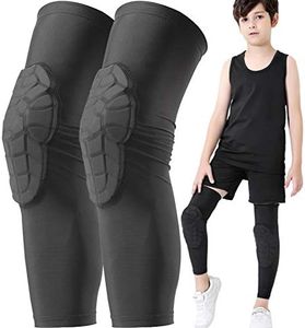 Bohope Kids Youth 5-15 Years Padded Leg Compression Sleeve Knee Guards Protective for Basketball, Baseball, Football Goalkeeper, Volleyball, Skating, Cycling.Universal for Boys and Girls