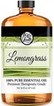 Oil of Youth - Lemongrass Essential Oil (16oz Bulk) Pure Therapeutic Grade Essential Oil for Aromatherapy, Diffuser - Lemongrass Oil - Aromatherapy Diffuser Oil