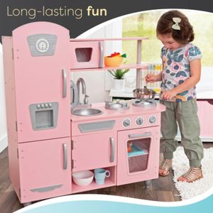 KidKraft Pink Vintage Toy Kitchen – Pretend Play Set for Kids
