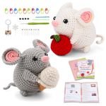 PATPAT® Beginners Crochet Kit, Amigurumi Crocheting Animals Kits w Step-by-Step Video Tutorials, Crochet Starter Kit Knitting Starter Pack for Adults Beginners