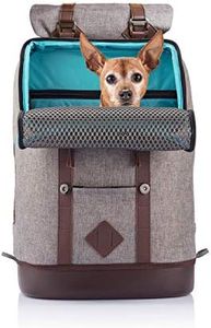 Kurgo Sac à Dos de Transport pour Petits Chiens et Chats, Sac de Voyage et Randonnée pour Animaux de Compagnie Jusqu’à 11 kg, Approuvé par la TSA, Fond étanche, Gris