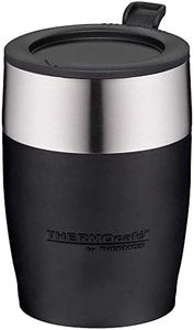 Thermocafé Tasse de voyage/bureau en plastique et acier inoxydable 450 ml Noir 14 x 9 x 12 cm