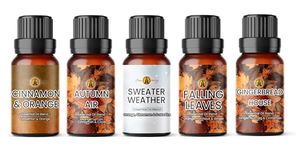 The Fall Essential Oil Blend Collection – Therapeutic Grade Aromatherapy Oils - Set Includes Cinnamon Orange, Autumn Air, Falling Leaves, Sweater Weather, Gingerbread House – 5 x 10ml