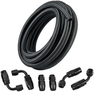 EVIL ENERGY 10AN Fuel Line Kit, 10AN Nylon Braided Fuel Line Hose Fitting Kit CPE 12FT Black