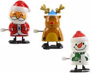 Aisszhao 3 Pack Christmas Wind Up Toys for Kids,Christmas Novelty Shake Head Clockwork Toy Walking Wind-up Spring Toy for Xmas Stocking Funny Jumping Toys for Christmas Party Favor Goody Bag Filler
