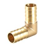 sourcing map 16mm Barb Brass Hose Fitting 90 Degree Elbow Pipe Connector Coupler Tubing