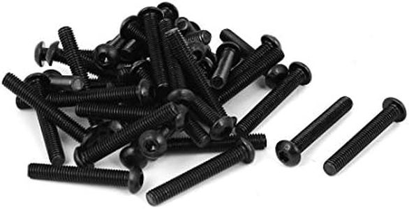 uxcell M6 x 40mm Alloy Steel Hex Socket Button Head Machine Screws Black 40 Pcs