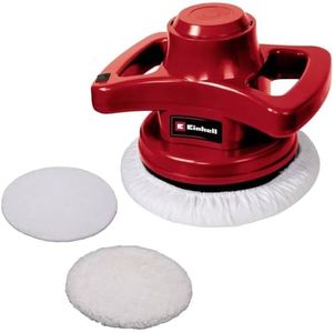 Einhell Car Polisher CC-PO 90 (On/Off Switch, Handy and Rugged, Ø 240 mm Polishing Disk, Textile Polishing Bonnet and Synthetic Polishing Bonnet Included)