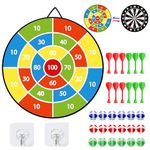 29 Inches Double-Sided Kids Dart Board Set, Boys Toys Double Sided Dartboards with 20 Sticky Balls, 8 Darts, Indoor Outdoor Party Games Toys Gifts for 4 5 6 7 8 Year Old Boy Girl and Adult