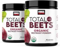 FORCE FACTOR Total Beets Organic Beetroot Powder, Superfood to Boost Daily Nutrition, USDA Organic, Vegan, Gluten-Free, and Non-GMO Beet Supplement, Unflavored, 180 Servings, 2-Pack