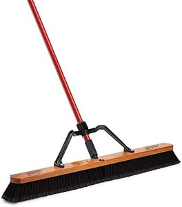 Libman Commercial 36-inch Smooth Surface Heavy-Duty Push Broom, Black Bristles, 3/Carton (850)