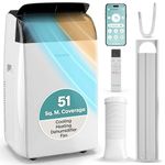 SereneLife Portable Air Conditioner 12000 BTU with Heat & WiFi, Portable AC Air Conditioning Unit, 4-in-1 with Cooling, Heating, Fan & Dehumidifier Modes, Self-Evaporating & Sleep Mode for Living Room