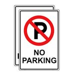 Haobase 2 Pcs No Parking Big Sign Sticker - 30 cm x 20 cm - Self Adhesive Vinyl