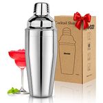 Cocktail Shaker 25oz Martini Shaker Bar Shaker Drink Shaker Bar tools with Built-In Strainer for Bartender, Professional 18/8 Stainless Steel Margarita Mixer for Mixed Drinks