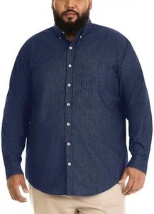 Van Heusen Wrinkle Free Poplin Long Sleeve Shirt, Carbon Blue, 3X-Large Tall