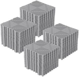 Interlocking Floor Tiles 100 Pack 12"X12" Waterproof Modular Cushion Mats, Non-Slip Drainage Tiles for Garage Floor, Gym, Pool Deck, Patio & Outdoor Shower,Grey