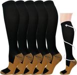 Hi Clasmix Graduated Compression Socks for Women&Men Wide Calf Comfort Best for Circulation,Pregnancy,Media,Nurse,Running,Travel