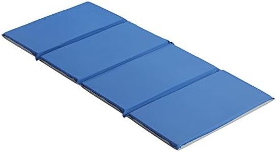 ECR4Kids Everyday Folding Rest Mat, 4-Section, 1in, Sleeping Pad, Blue/Grey