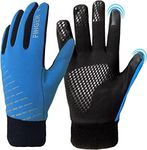 Winter Gloves Kids Boys Girls, Youth Running Biking Bike Warm Soccer Gloves Thermal Touchscreen for Cycling Sports Outdoor(Blue,S)